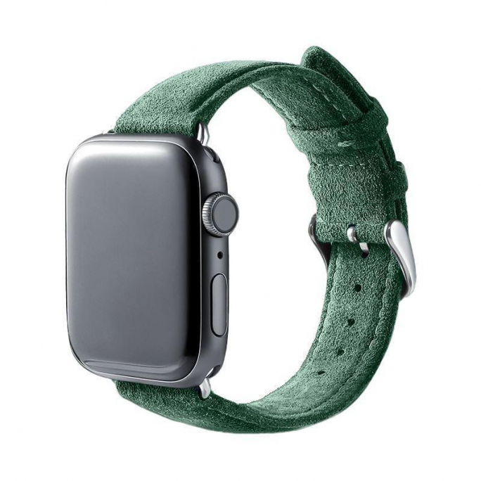 Alcantara Apple Watch Band With Buckle - Midnight Green - 42/44/45/46mm & Ultra (49mm) - Christmas Edition, 50€, Afbeelding 1 Alcantara Apple Watch Band With Buckle - Midnight Green - 42/44/45/46mm & Ultra (49mm) - Christmas Edition, Afbeelding 1
