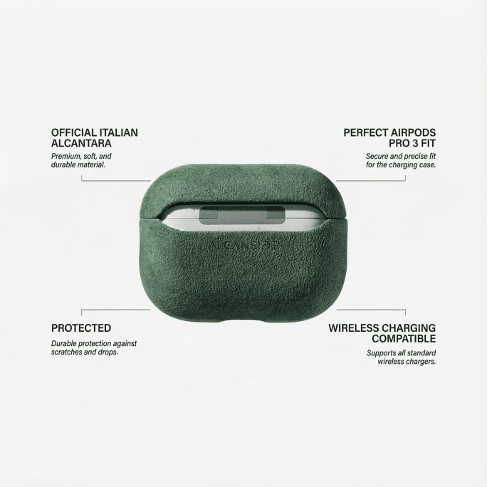 AirPods Pro (3rd Generation) Alcantara Case - Midnight Green, Image 5