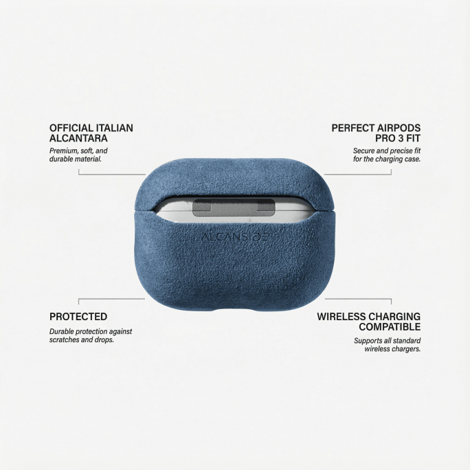 AirPods Pro (3rd Generation) Alcantara Case - Ocean Blue, Image 5