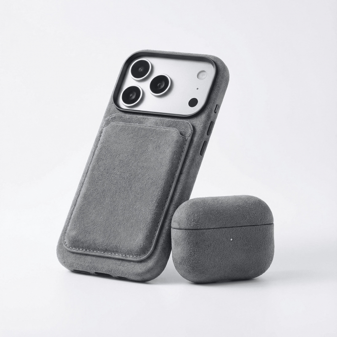 AirPods Pro (3rd Generation) Alcantara Case - Nardo Gray, Image 3