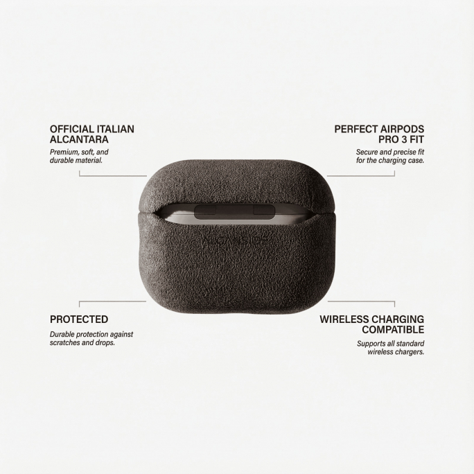AirPods Pro (3rd Generation) Alcantara Case - Chocolate Brown, Image 5