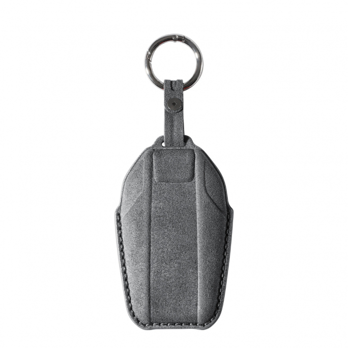 Alcantara Car Key Fob Cover for BMW | Model C with Buckle - Space Grey, Afbeelding 4