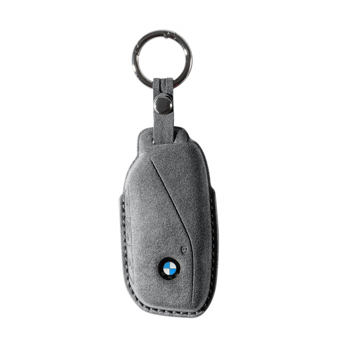 Alcantara Car Key Fob Cover for BMW | Model D with Buckle - Space Grey, Afbeelding 3