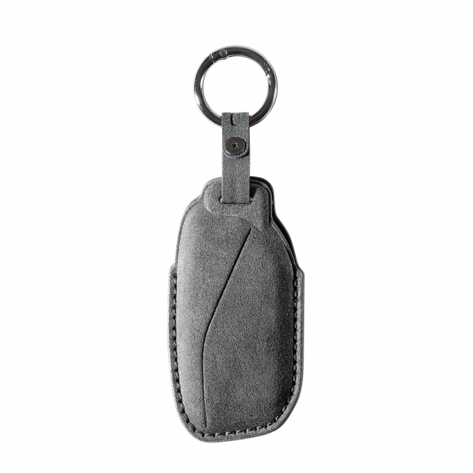Alcantara Car Key Fob Cover for BMW | Model D with Buckle - Space Grey, Afbeelding 4