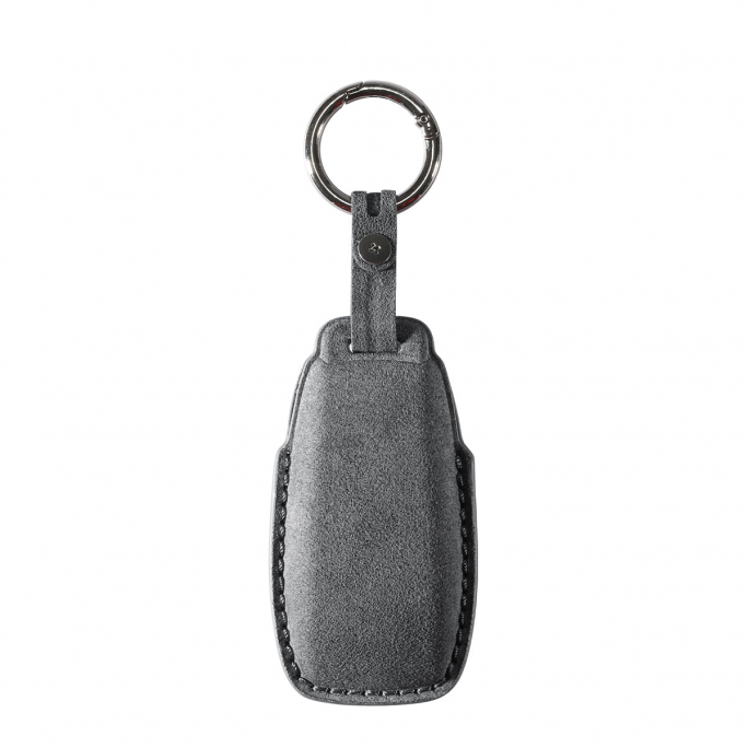 Alcantara Car Key Fob Cover for Mercedes-Benz | Model A with Buckle - Space Grey, Image 4