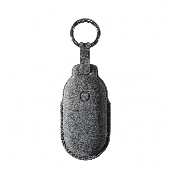 Alcantara Car Key Fob Cover for Mercedes-Benz | Model C with Buckle - Space Grey, Image 4