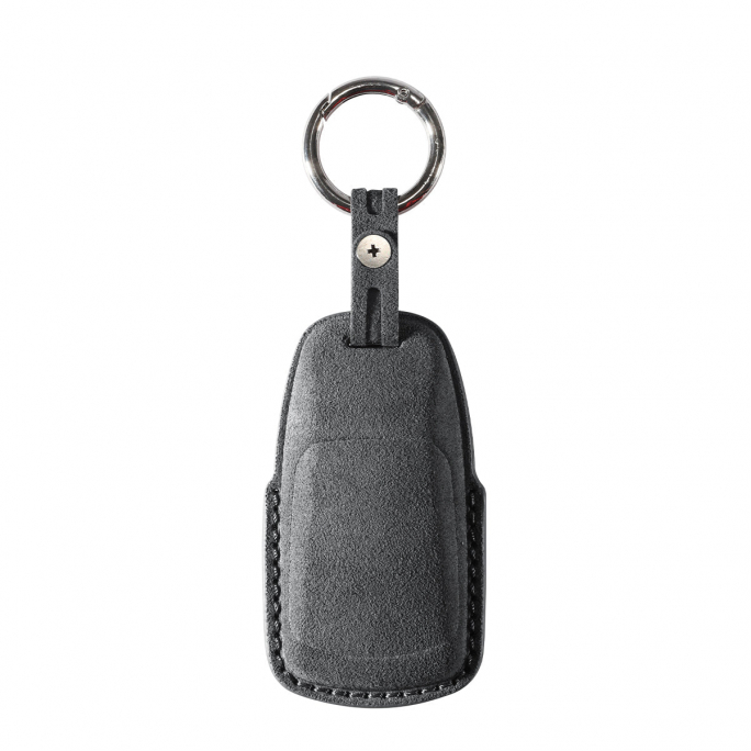 Alcantara Car Key Fob Cover for Audi | Model A with Buckle - Space Grey, Afbeelding 4