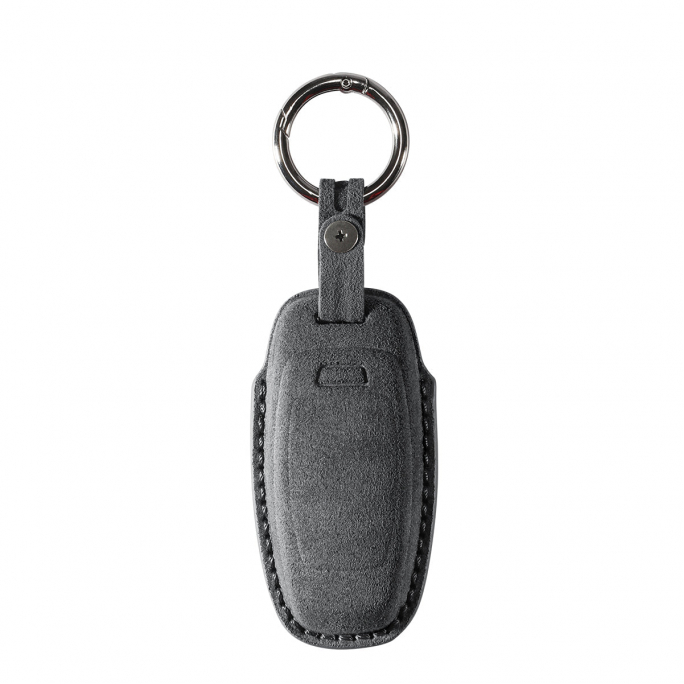Alcantara Car Key Fob Cover for Audi | Model B with Buckle - Space Grey, Afbeelding 4