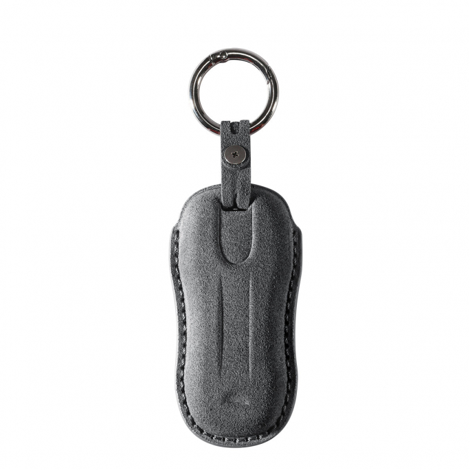 Alcantara Car Key Fob Cover for Porsche | Model B with Buckle - Space Grey, Afbeelding 4