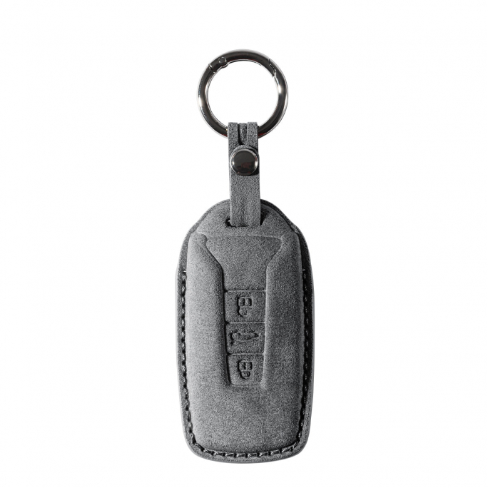 Alcantara Car Key Fob Cover for Volkswagen | Model G with Buckle - Space Grey, Image 3