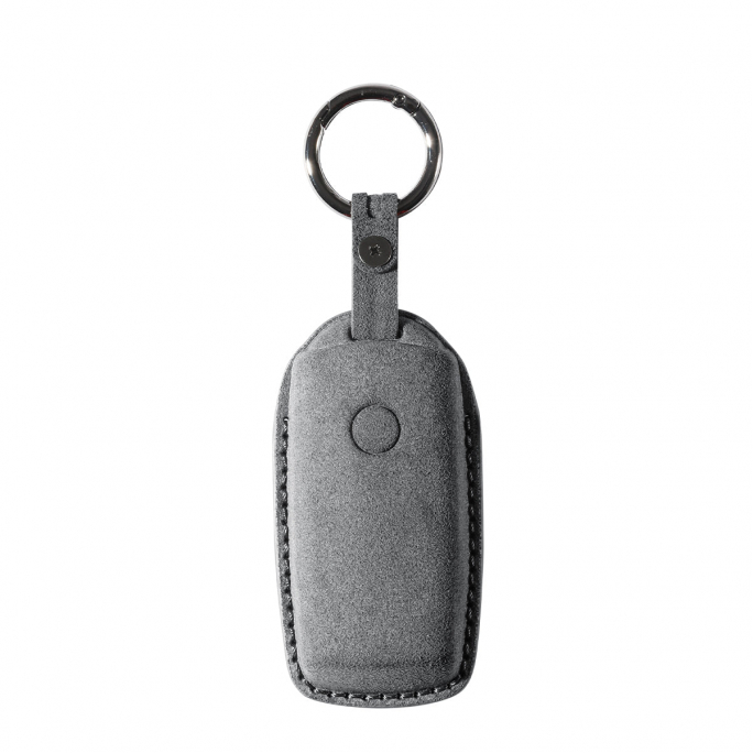 Alcantara Car Key Fob Cover for Volkswagen | Model G with Buckle - Space Grey, Image 4
