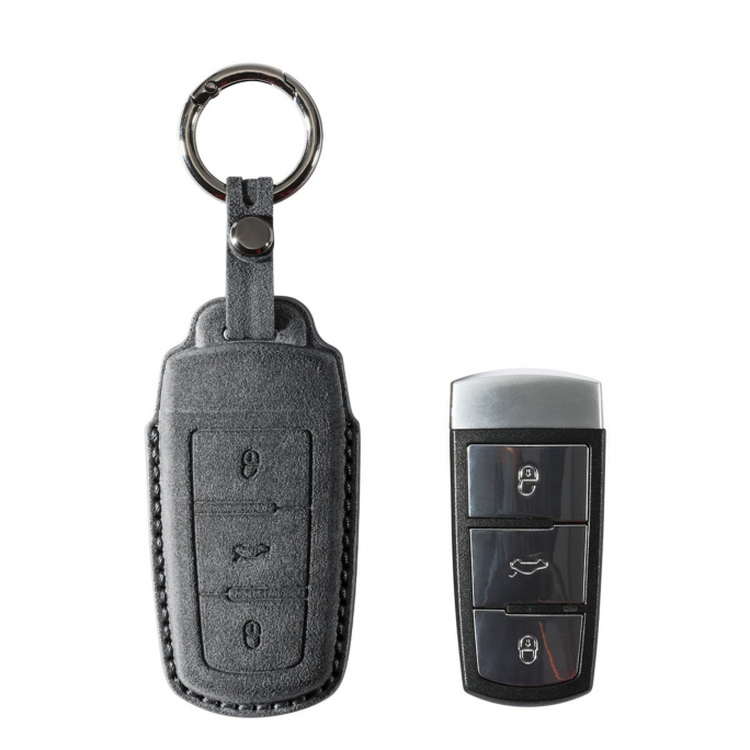 Alcantara Car Key Fob Cover for Volkswagen | Model J with Buckle - Space Grey, 59€, Image 1 Alcantara Car Key Fob Cover for Volkswagen | Model J with Buckle - Space Grey, Image 1
