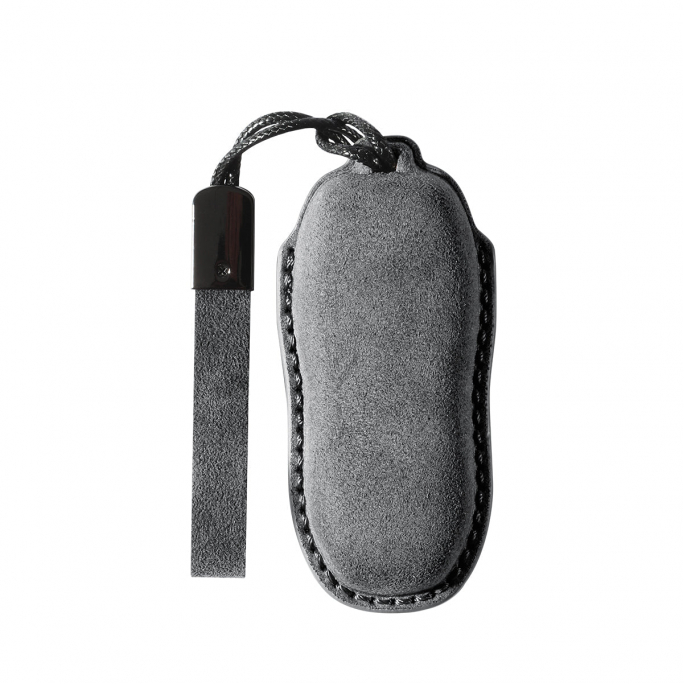 Alcantara Car Key Fob Cover for Porsche | Model A with Buckle - Space Grey, Afbeelding 4