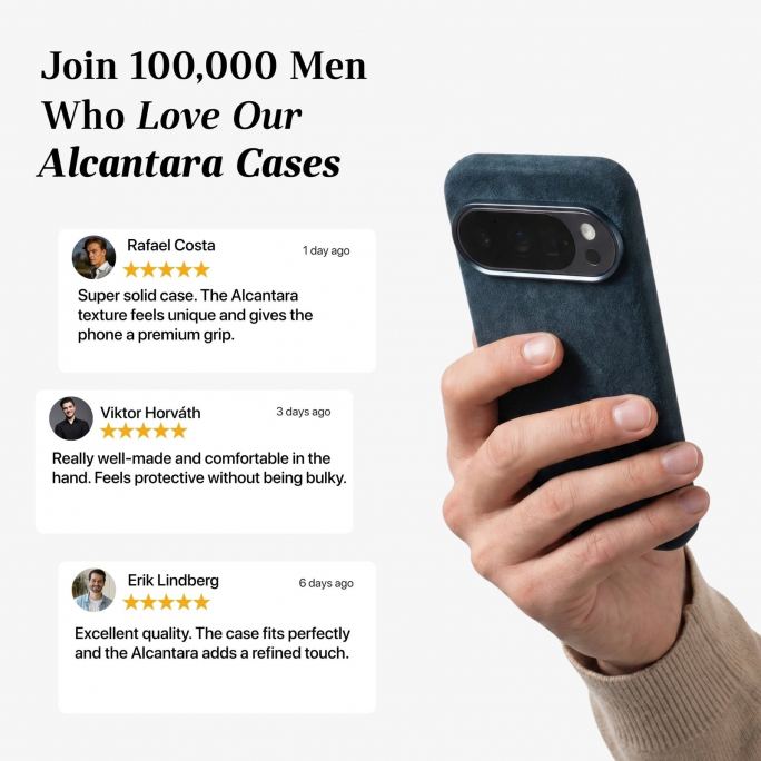 Google Pixel 10 Pro XL - Alcantara Case - Navy Blue, Image 4