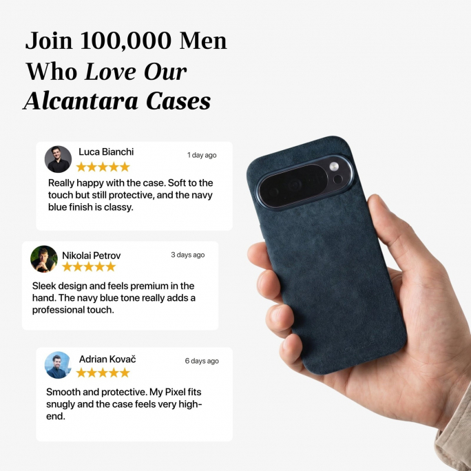 Google Pixel 10 - Alcantara Case - Navy Blue, Image 4