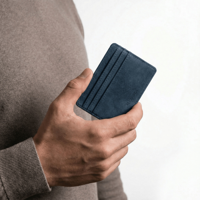 Alcantara Card Wallet - Navy Blue, 40€, Image 3 Alcantara Card Wallet - Navy Blue, Image 3