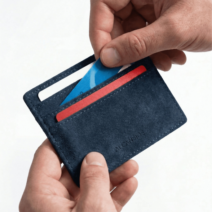 Alcantara Card Wallet - Navy Blue, 40€, Image 6 Alcantara Card Wallet - Navy Blue, Image 6
