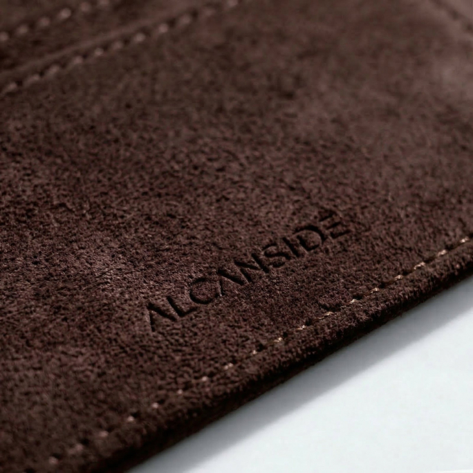 Alcantara Card Wallet - Chocolate Brown, Image 7