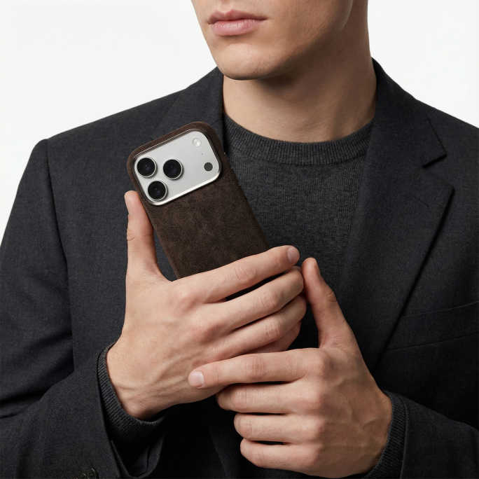 iPhone Alcantara Case - Chocolate Brown, Image 4