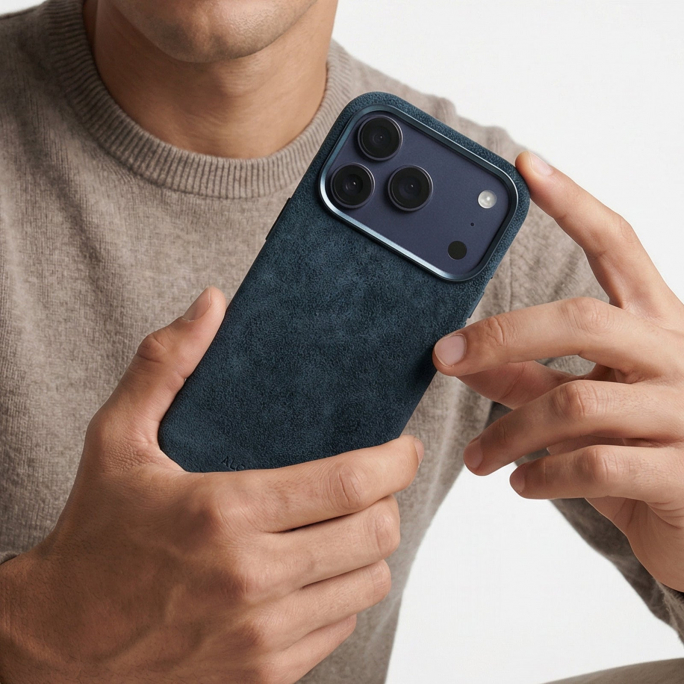 iPhone Alcantara Case - Navy Blue, 69€, Image 4 iPhone Alcantara Case - Navy Blue, Image 4