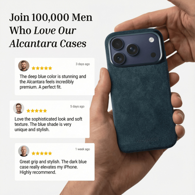 iPhone Alcantara Case - Navy Blue, 69€, Image 5 iPhone Alcantara Case - Navy Blue, Image 5