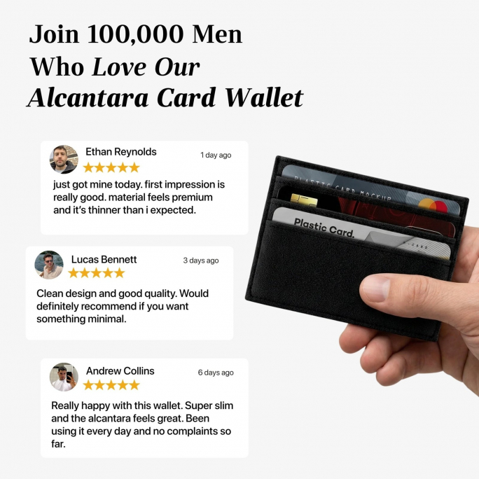 Alcantara Card Wallet - Deep Black, 40€, Image 4 Alcantara Card Wallet - Deep Black, Image 4