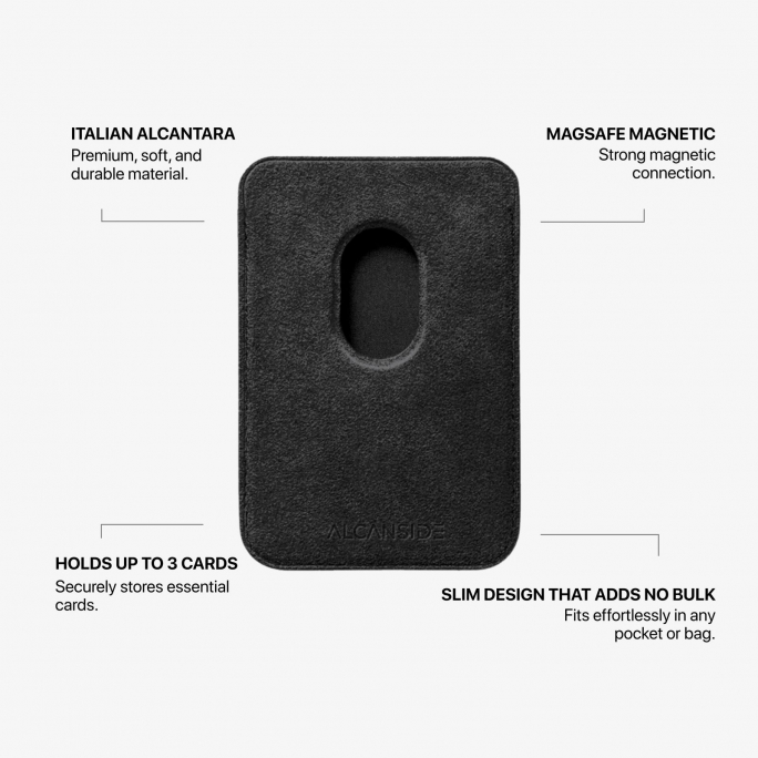Alcantara MagSafe Wallet - Deep Black, Image 4