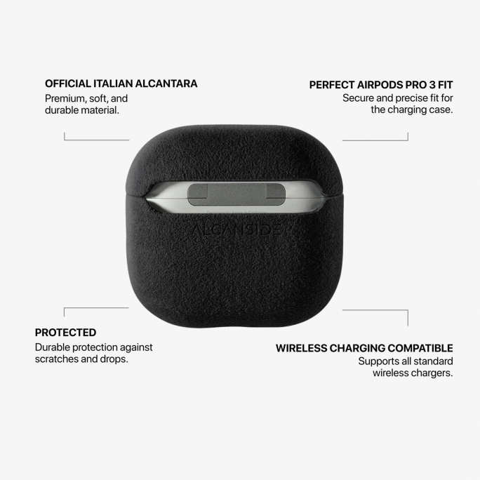 AirPods (4th generation) Alcantara Case - Deep Black, Image 5