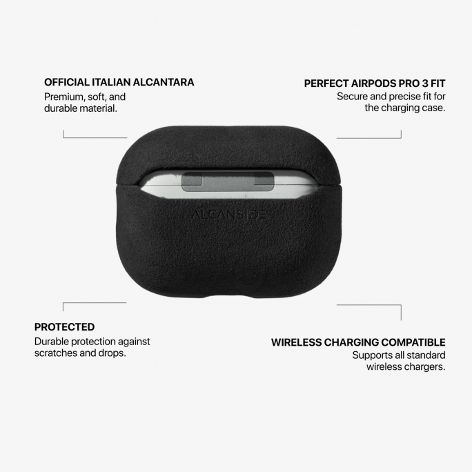 AirPods Pro (2nd Generation) Alcantara Case - Deep Black, Image 5