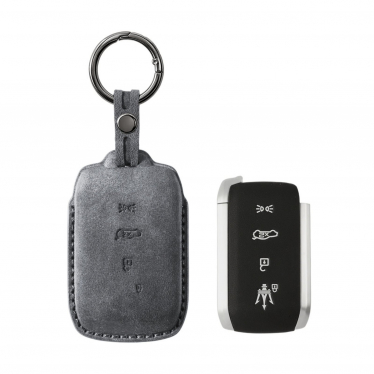 Alcantara Car Key Fob Cover for Maserati Model B with Buckle - Space Grey