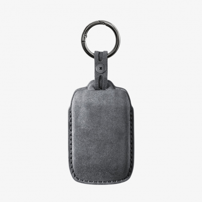 Alcantara Car Key Fob Cover for Maserati Model B with Buckle - Space Grey, Image 5