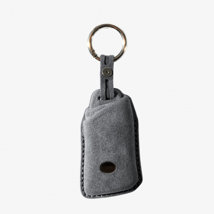 Alcantara Car Key Fob Cover for Lexus Model A with Buckle - Space Grey, Image 5