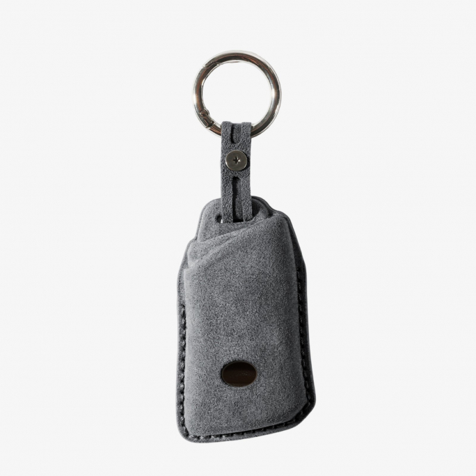 Alcantara Car Key Fob Cover for Lexus Model C with Buckle - Space Grey, Image 5