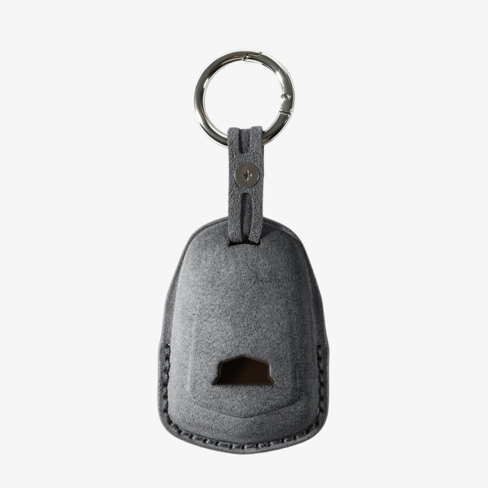 Alcantara Car Key Fob Cover for Cadillac Model B with Buckle - Space Grey, Image 5