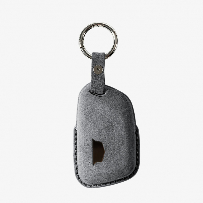 Alcantara Car Key Fob Cover for Cadillac Model C with Buckle - Space Grey, Image 5