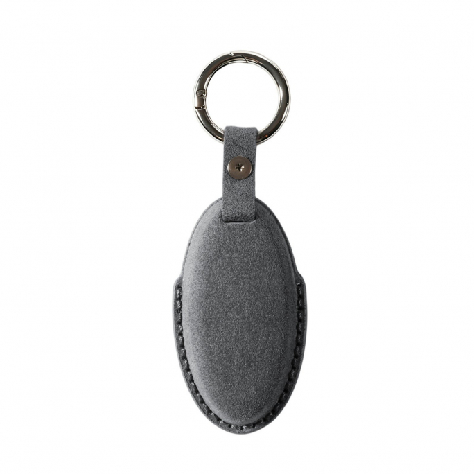 Alcantara Car Key Fob Cover for Nissan Model B with Buckle - Space Grey, Image 5