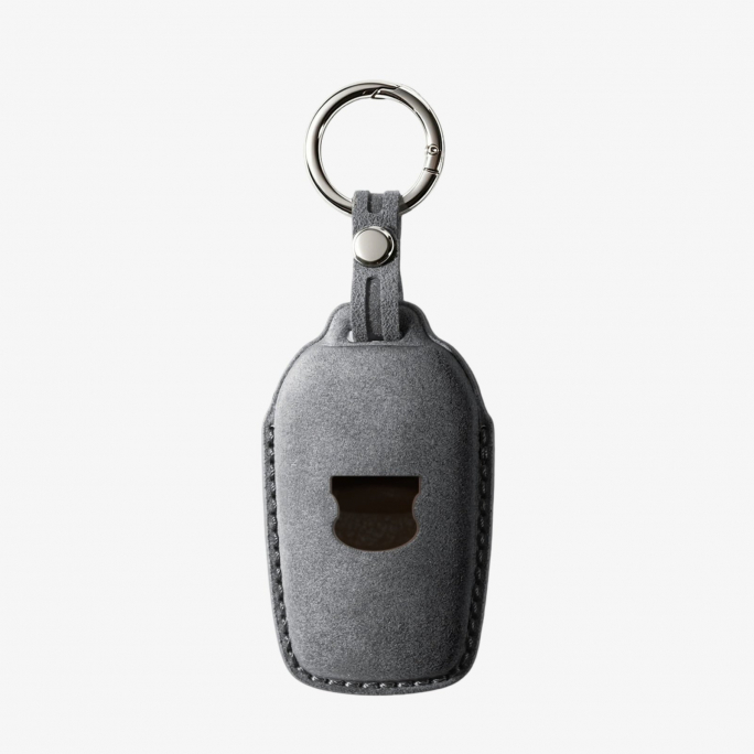 Alcantara Car Key Fob Cover for Toyota Model E with Buckle - Space Grey, Image 5