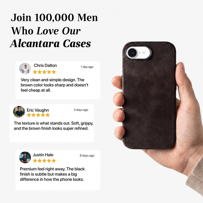 iPhone 16e - Alcantara Case - Chocolate Brown, 69€, Image 4 iPhone 16e - Alcantara Case - Chocolate Brown, Image 4