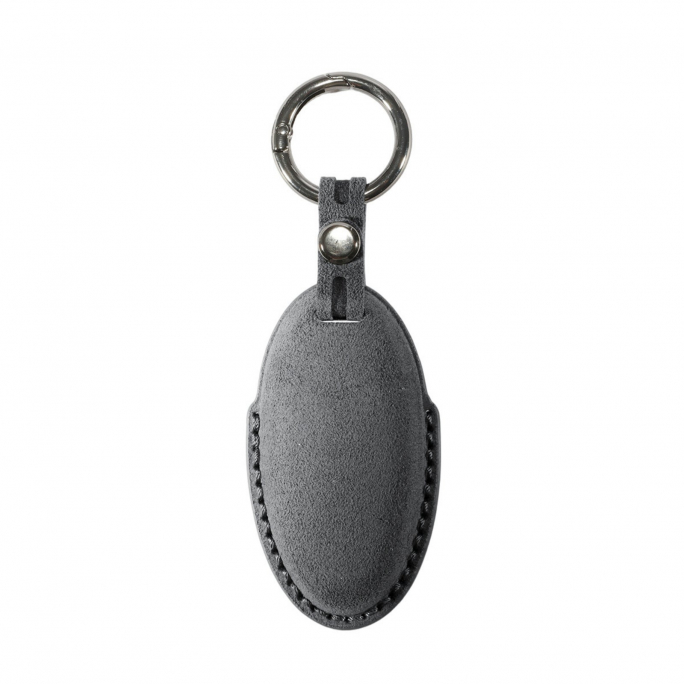Alcantara Car Key Fob Cover for Nissan Model A with Buckle - Space Grey, Image 5
