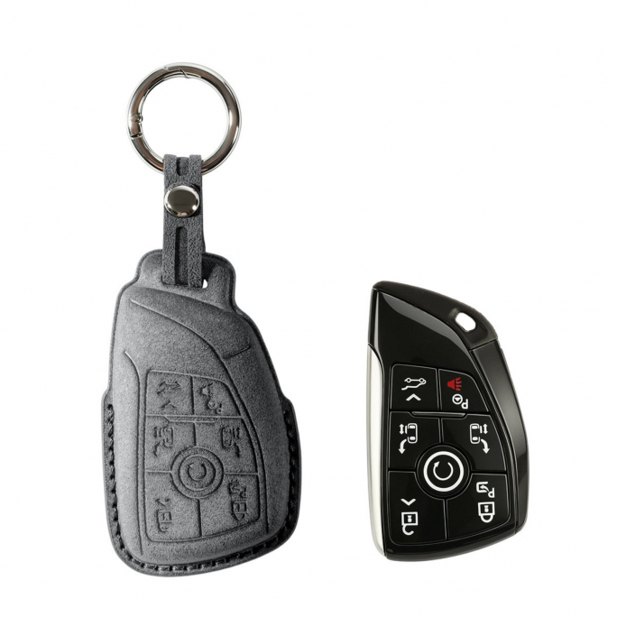 Alcantara Car Key Fob Cover for Buick Model H - Space Grey, Image 1