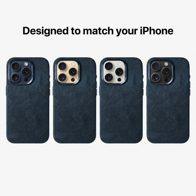 iPhone 15 Pro - Alcantara Case - Navy Blue, 69€, Image 7 iPhone 15 Pro - Alcantara Case - Navy Blue, Image 7
