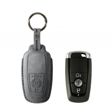 Alcantara Car Key Fob Cover for Ford Model A - Space Grey