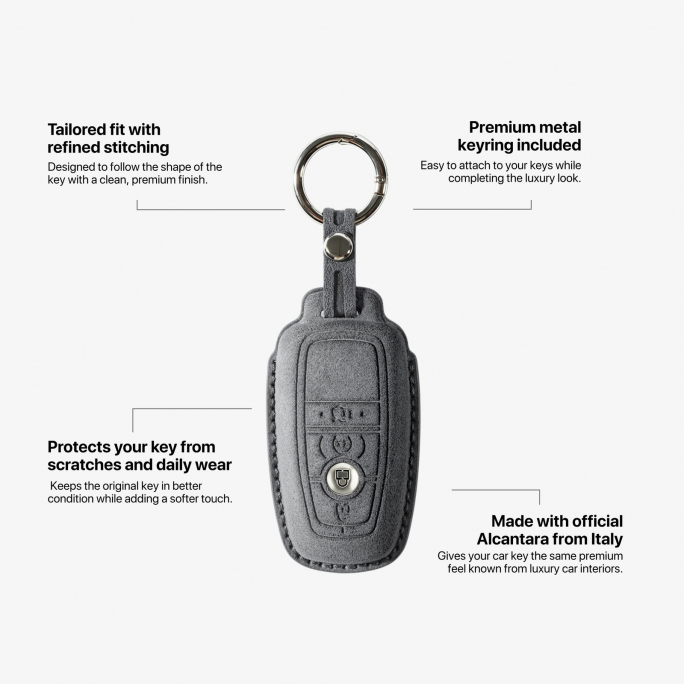 Alcantara Car Key Fob Cover for Ford Model B - Space Grey, 59€, Image 6 Alcantara Car Key Fob Cover for Ford Model B - Space Grey, Image 6