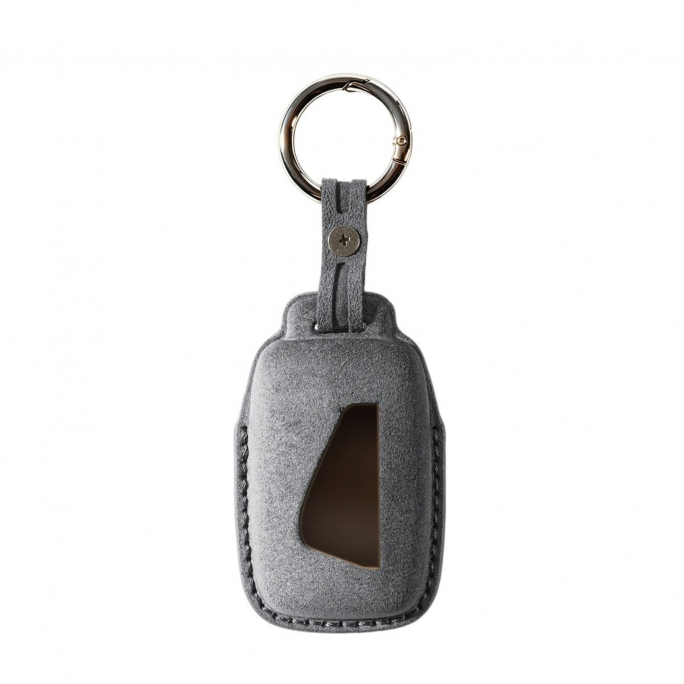 Alcantara Car Key Fob Cover for Jaguar Model A - Space Grey, Image 5