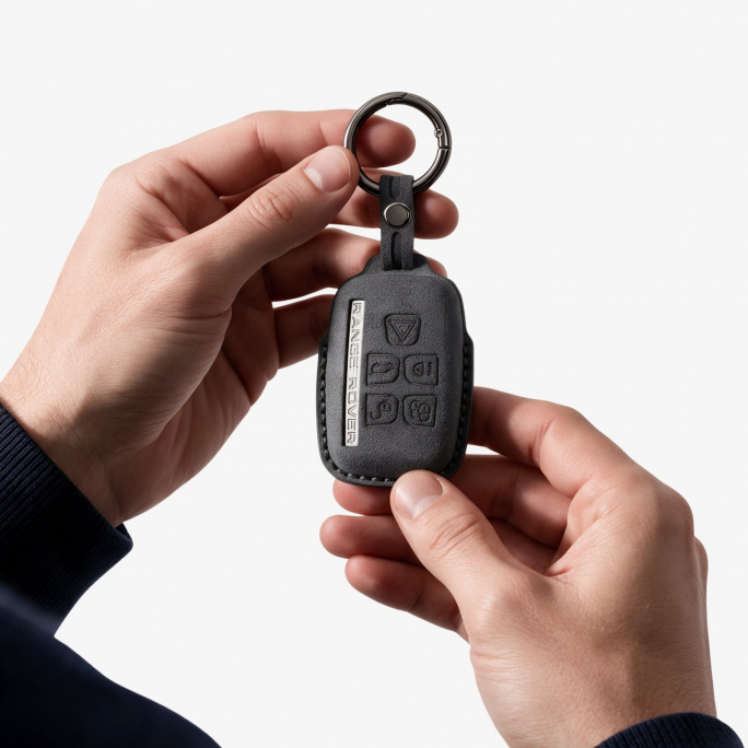 Alcantara Car Key Fob Cover for Land Rover Model A - Space Grey, 59€, Image 3 Alcantara Car Key Fob Cover for Land Rover Model A - Space Grey, Image 3