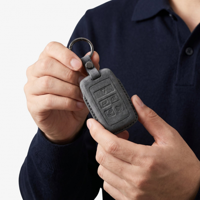 Alcantara Car Key Fob Cover for Land Rover Model B - Space Grey, 59€, Image 3 Alcantara Car Key Fob Cover for Land Rover Model B - Space Grey, Image 3