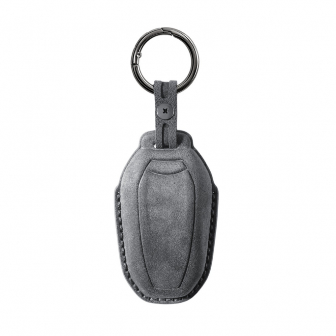 Alcantara Car Key Fob Cover for Peugeot Model A - Space Grey, Image 5