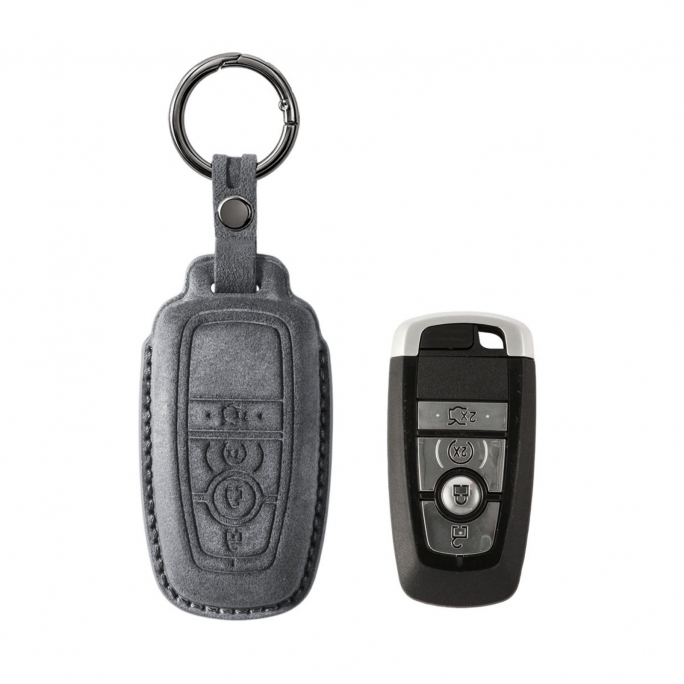Alcantara Car Key Fob Cover for Lincoln Model A - Space Grey, Image 1