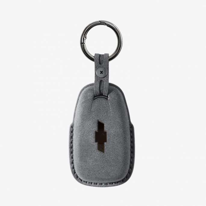 Alcantara Car Key Fob Cover for Chevrolet Model A - Space Grey, Image 5