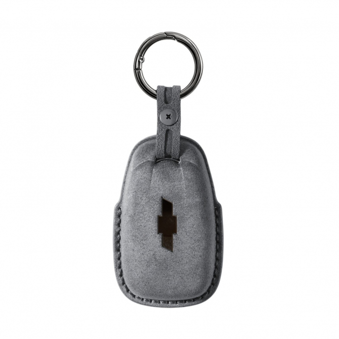 Alcantara Car Key Fob Cover for Chevrolet Model B - Space Grey, Image 5